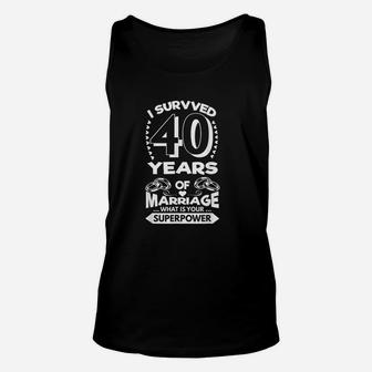 I Survived 40 Years Of Marriage Wedding Gifts Unisex Tank Top - Seseable
