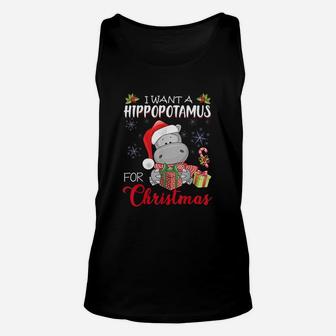 I Want A Hippopotamus For Christmas Xmas Hippo For Kid Women Unisex Tank Top | Seseable CA