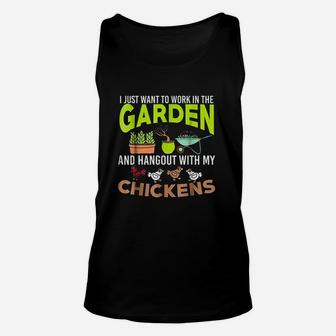 I Want To Work In My Garden Funny Gardening Unisex Tank Top - Seseable