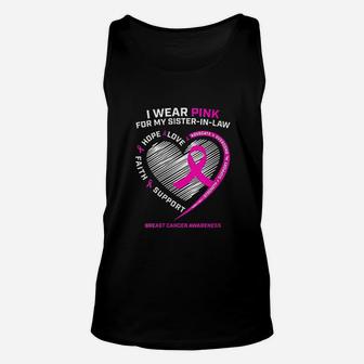I Wear Pink For My Sister In Law B Reast Awareness Unisex Tank Top - Seseable