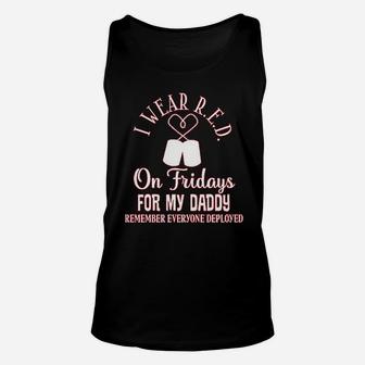 I Wear Red On Friday For Daddy, best christmas gifts for dad Unisex Tank Top - Seseable