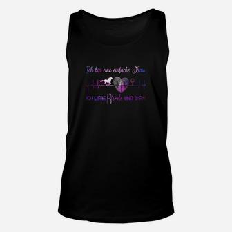 Ich liebe Pferde und Wein Unisex TankTop, Motivshirt für Weinfreunde - Seseable