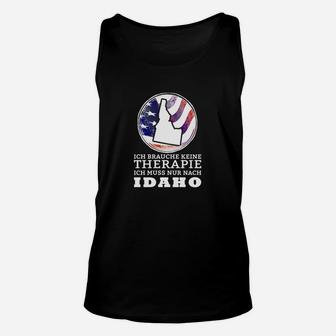 Idaho Therapie Motiv Schwarzes Unisex TankTop, Lustiges Idaho-Reisemotiv - Seseable