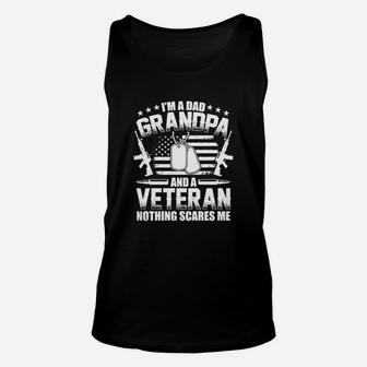 Im A Dad Grandpa T Shirt Veteran Fathers Day Unisex Tank Top - Seseable