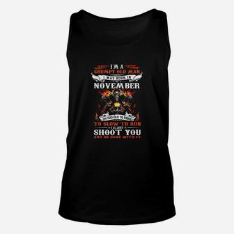 Im A Grumpy Old Man I Was Born In November Im Old Biker Unisex Tank Top | Seseable UK