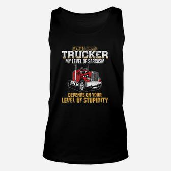 Im A Grumpy Trucker Funny Truck Driver Gifts Trucking Dads Unisex Tank Top - Seseable