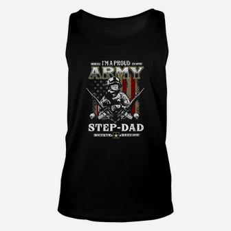 Im A Proud Army Stepdad Veteran Fathers Day Unisex Tank Top - Seseable