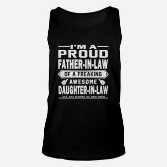 Im A Proud Father-in-law Of A Freaking Awesome Daughter-in-law Unisex Tank Top - Seseable