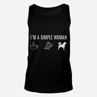 Im A Simple Woman Coffee Pizza Dogs Unisex Tank Top - Seseable