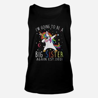 Im Going To Be A Big Sister Again Est 2021 Unicorn Unisex Tank Top | Seseable UK