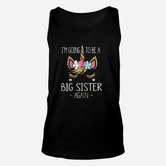 Im Going To Be A Big Sister Again Unicorn Girl Unisex Tank Top | Seseable UK