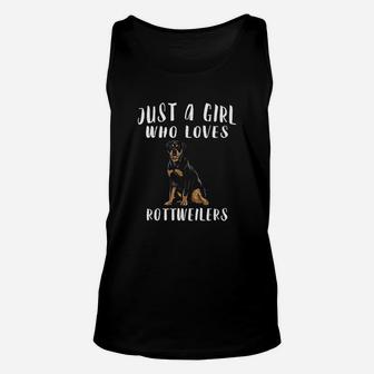 Im Just A Girl Who Loves Rottweilers Dog Lover Gift Unisex Tank Top - Seseable