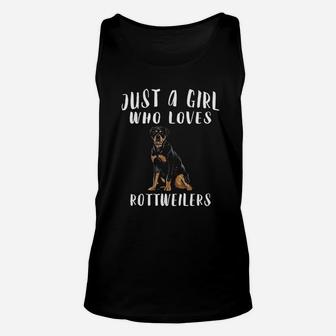 Im Just A Girl Who Loves Rottweilers Dog Lover Unisex Tank Top - Seseable