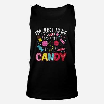 Im Just Here For The Candy Funny Halloween Food Unisex Tank Top - Seseable