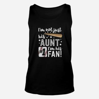 I'm Not Just His Aunt I'm His 1 Fan Family Baseball Auntie Unisex Tank Top - Seseable