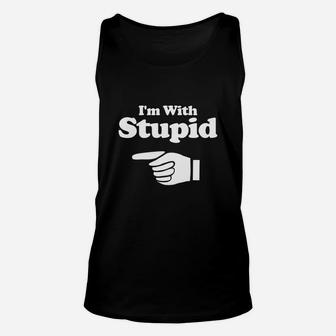 Im With Stupid Pair Couple Brother Sister Funny Unisex Tank Top - Seseable