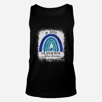 In April We Wear Blue For Autism Awareness Unisex Tank Top - Seseable