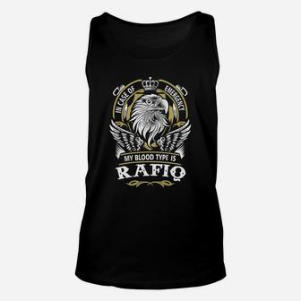 In Case Of Emergency My Blood Type Is Rafiq Name Unisex Tank Top - Seseable