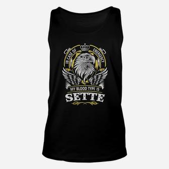 In Case Of Emergency My Blood Type Is Sette Name Unisex Tank Top - Seseable