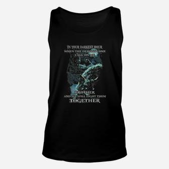 In Your Darkest Hour When The Demons Comme Unisex Tank Top - Seseable