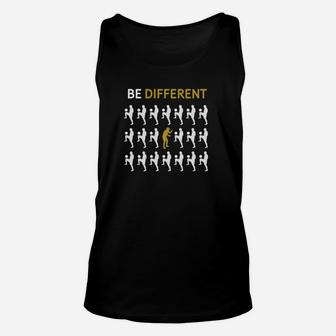 Inspirierendes Be Different Motiv-Unisex TankTop, Einzigartigkeit in Schwarz - Seseable