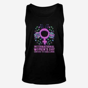 International Womens Day 2022 Choose To Challenge Flowers Unisex Tank Top - Seseable