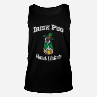 Irish Pug Drinks Hard Licker Vintage St Patricks Day Unisex Tank Top - Seseable