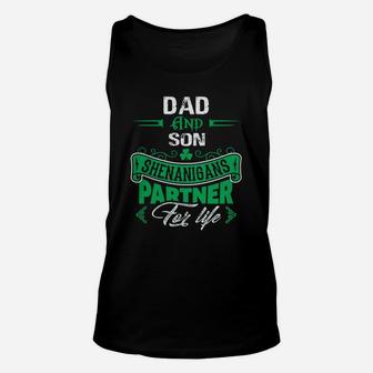 Irish St Patricks Day Dad And Son Shenanigans Partner For Life Family Gift Unisex Tank Top - Seseable