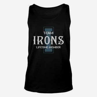 Irons Shirts - Team Irons Lifetime Member Name Shirts Unisex Tank Top - Seseable
