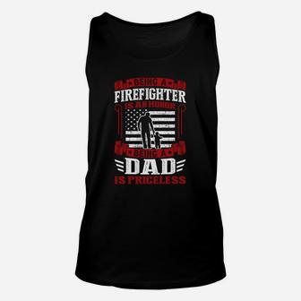 Is An Honor To Be A Firefighter Dad Jobs Gifts Unisex Tank Top - Seseable