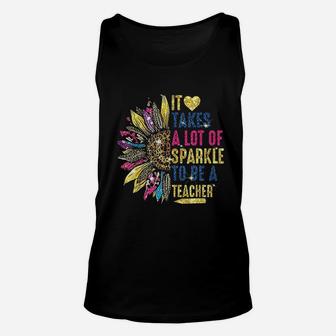 It Takes A Lot Of S-parkle To Be A Teacher Sunflower Unisex Tank Top - Seseable