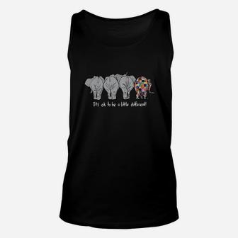 It's Ok To Be A Little Different Autism Elephant Shirt Unisex Tank Top - Seseable