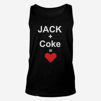 Jack + Coke = Herz Schwarzes Unisex TankTop, Lustiges Getränke Design - Seseable