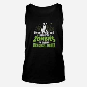 Jack Russell Terrier Dog Halloween Zombies Tee Gift Unisex Tank Top - Seseable
