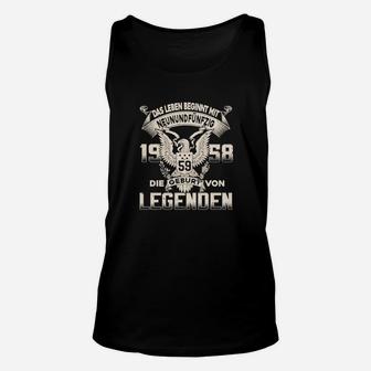 Jahrgang 1959 Legenden Geburtstags-Unisex TankTop, Retro Design Tee - Seseable