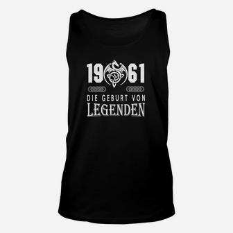 Jahrgang 1961 Legenden Schwarz Unisex TankTop, Retro Geburtstagsfeier Design - Seseable