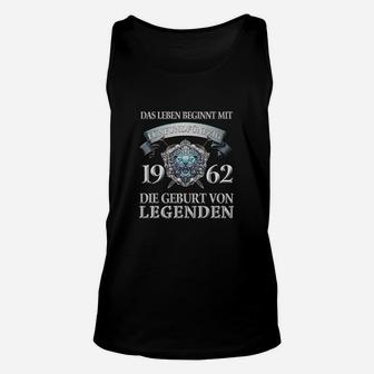 Jahrgang 1962 Legenden Geburtstag Unisex TankTop, Retro Look für Männer - Seseable