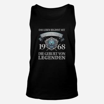 Jahrgang 1968 Motorrad Unisex TankTop, Schwarzes Tee mit Lorbeerkranz Geburt von Legenden - Seseable