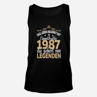 Jahrgang 1987 Legenden Unisex TankTop, Retro Geburtstags-Unisex TankTop für Männer - Seseable