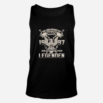 Jahrgang 1997 Legenden Schwarz Geburtstag-Unisex TankTop, Retro Design Tee - Seseable