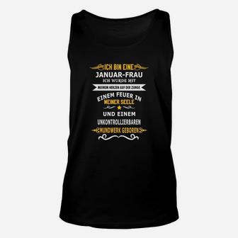 Januar-Geburtsmonat Damen Unisex TankTop, Spruch Feuer im Herzen - Seseable