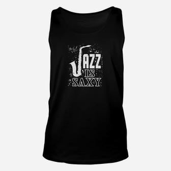 Jazz Is Saxy Saxophon-Design, Schwarzes Unisex TankTop für Musikliebhaber - Seseable