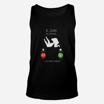 Judo-Motiv Unisex TankTop IL JUDO mi chiama...e io devo andare!, Schwarz Kampfsport Tee - Seseable