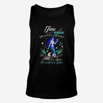 June Woman The Soul Of A Mermaid Glitter T-shirt Unisex Tank Top - Seseable