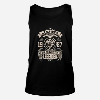 Juni 1987 Geboren Legenden Unisex TankTop, Personalisiert für Geburtstag – Schwarz - Seseable