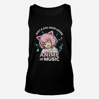 Just A Girl Who Loves Anime And Music Women Anime Unisex Tank Top - Seseable