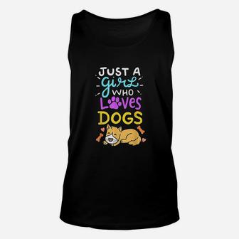 Just A Girl Who Loves Dogs Lovers Unisex Tank Top - Seseable