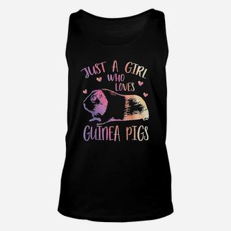 Just A Girl Who Loves Guinea Pigs Watercolor Pig Cute Gift Unisex Tank Top - Seseable