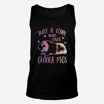 Just A Girl Who Loves Guinea Pigs Watercolor Pig Unisex Tank Top - Seseable