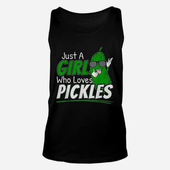 Just A Girl Who Loves Pickles Meme Design For Pickle Lovers Unisex Tank Top - Seseable